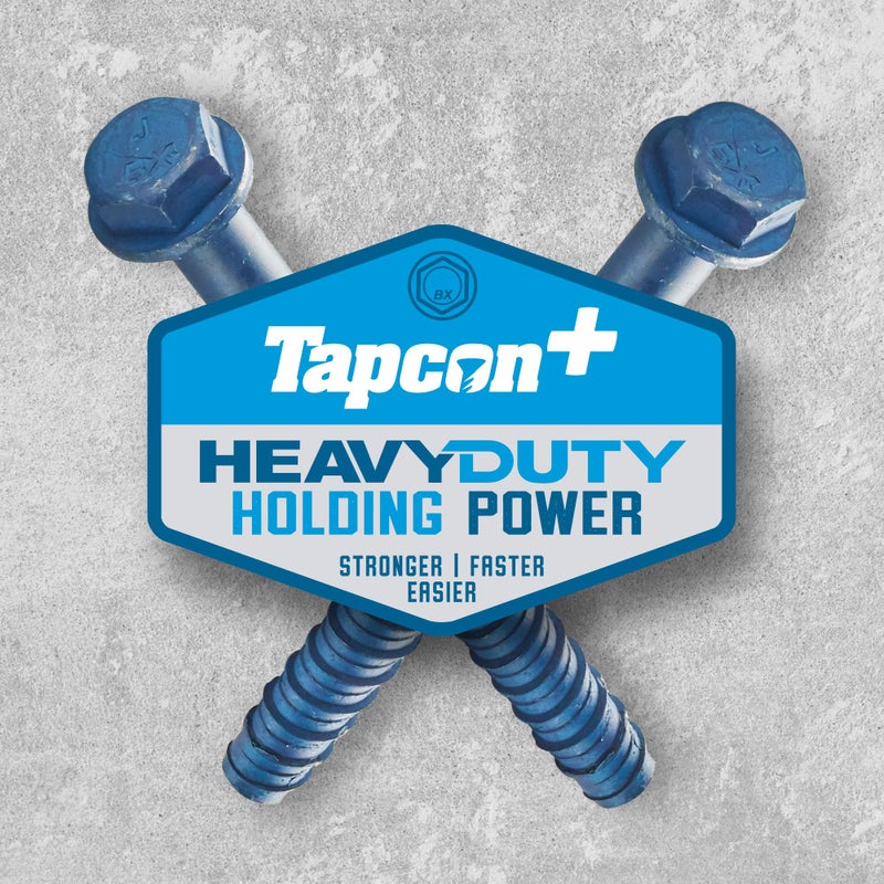 Tapcon+ 5/16 x 3 Inch Heavy-Duty Hex Head Concrete Anchors, 15 PCS, Corrosion Resistant Blue Climasealâ„¢ Coating, Outdoor Rated Use, Concrete Block & Masonry Brick Screws, Drill Bit Sold Separately - Image 4